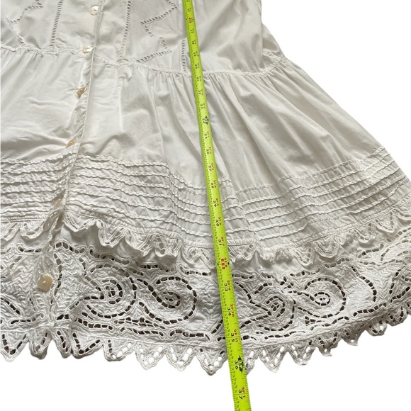 Vintage Lone Ranger 1990s Paisley Eyelet Collared Sleeveless Dress (size 1) - Picture 5 of 7